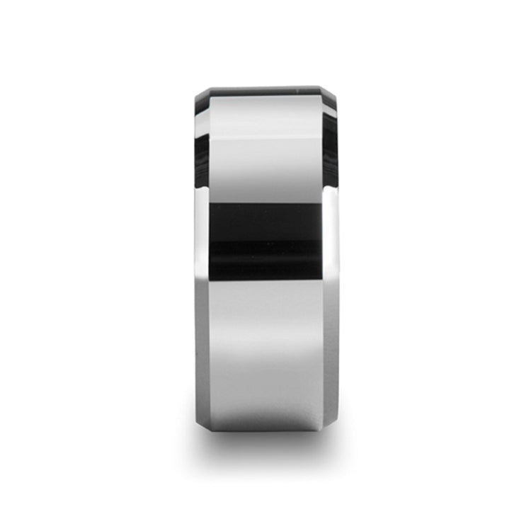 Nicollo Beveled Polished Tungsten Ring 10mm