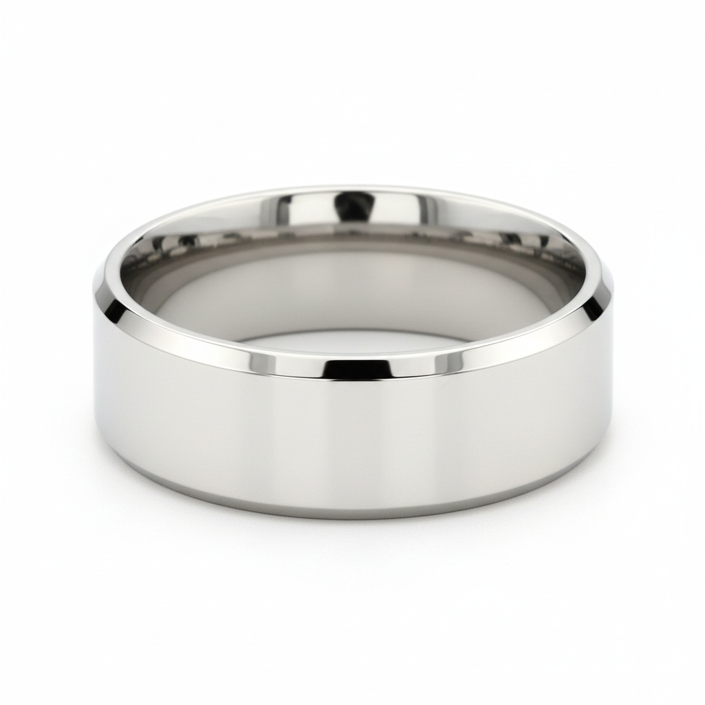 Nicollo Beveled Polished Tungsten Ring 10mm