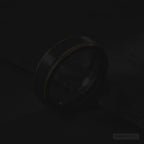 Black & Gold Satin Tungsten Wedding Band 6mm