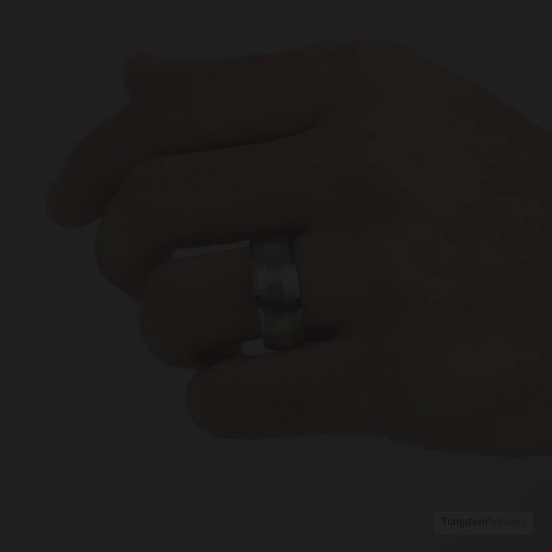 Corso Men's Silver Tungsten Wedding Band 8mm