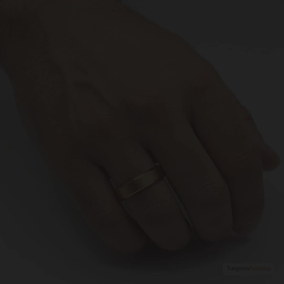 Gold Beveled Tungsten Wedding Band 6mm