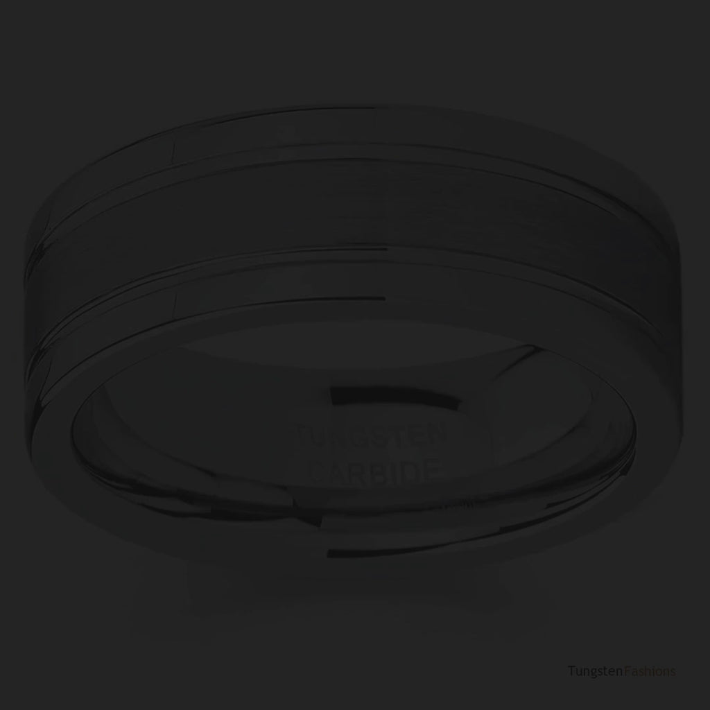 Renzo Men's Silver Tungsten Wedding Band 7mm