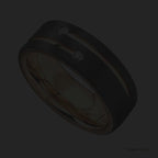 Coda Men's Black & Gold Tungsten Wedding Band 8mm with CZ Stones