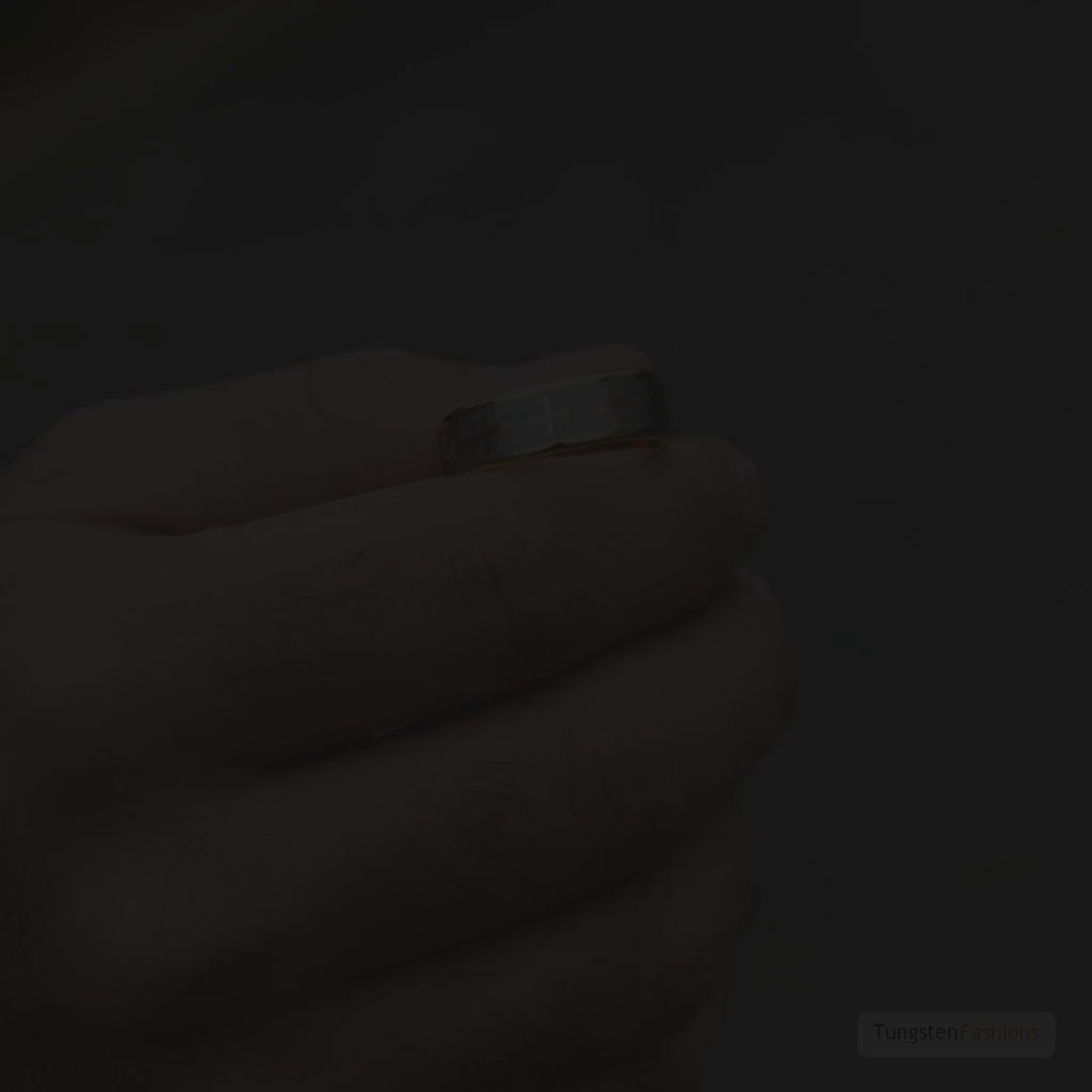 Angel Men's Gold Tungsten Wedding Band 8mm