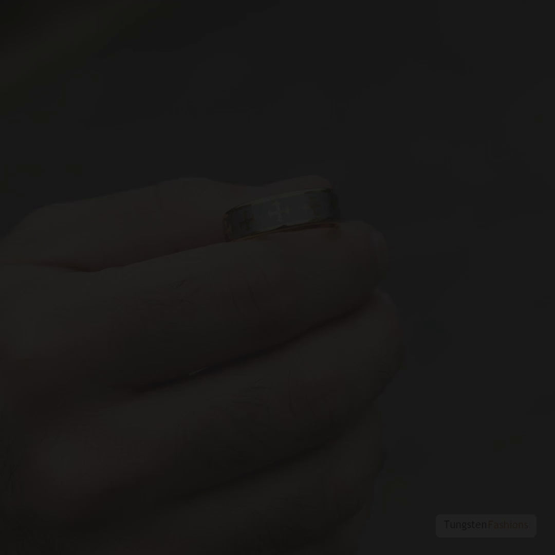 Angel Men's Gold Tungsten Wedding Band 8mm