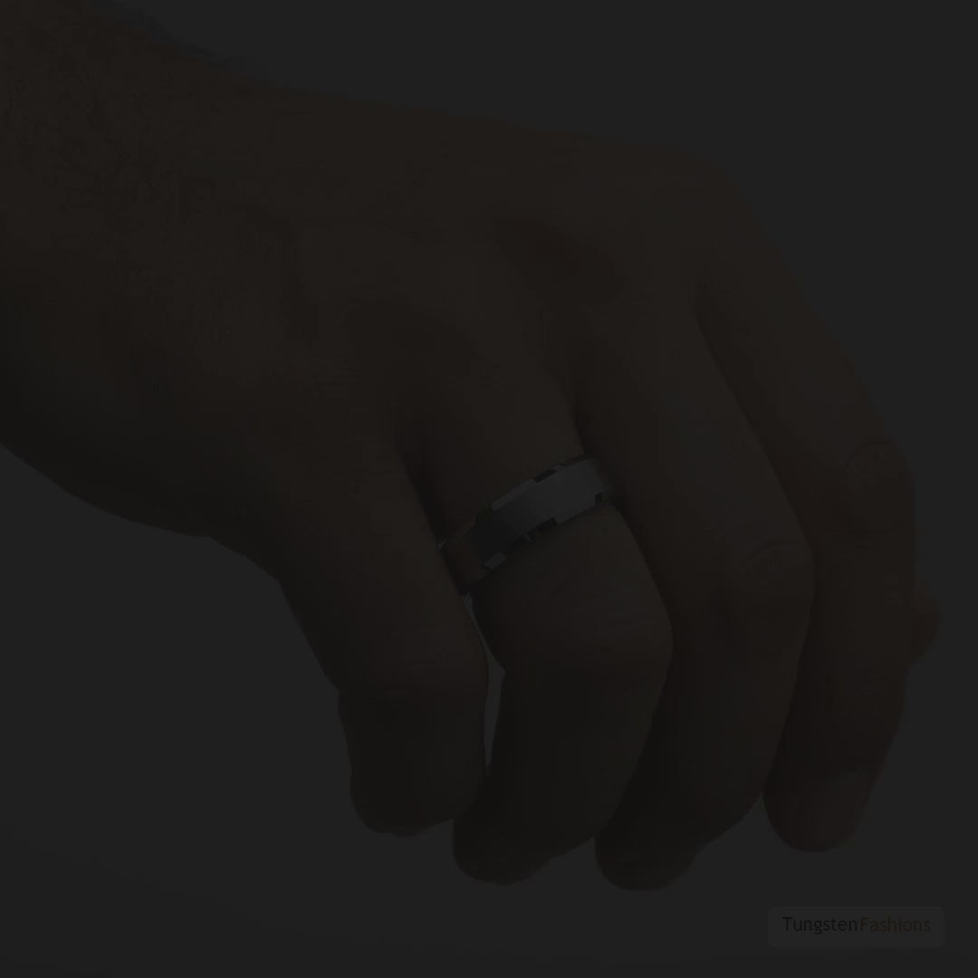 Rasoret Silver Tungsten Wedding Band 6mm