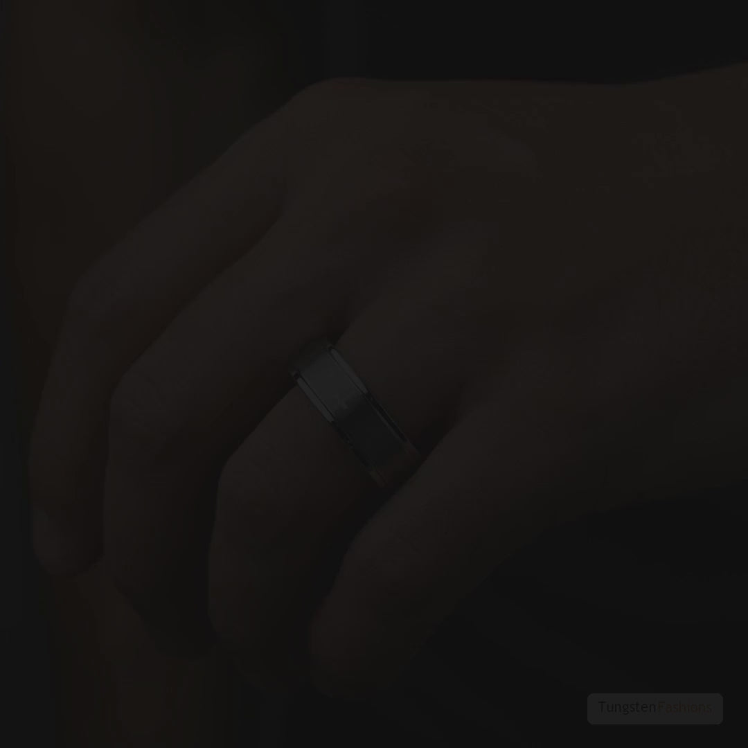 Astrea Tungsten Cross Ring 7mm