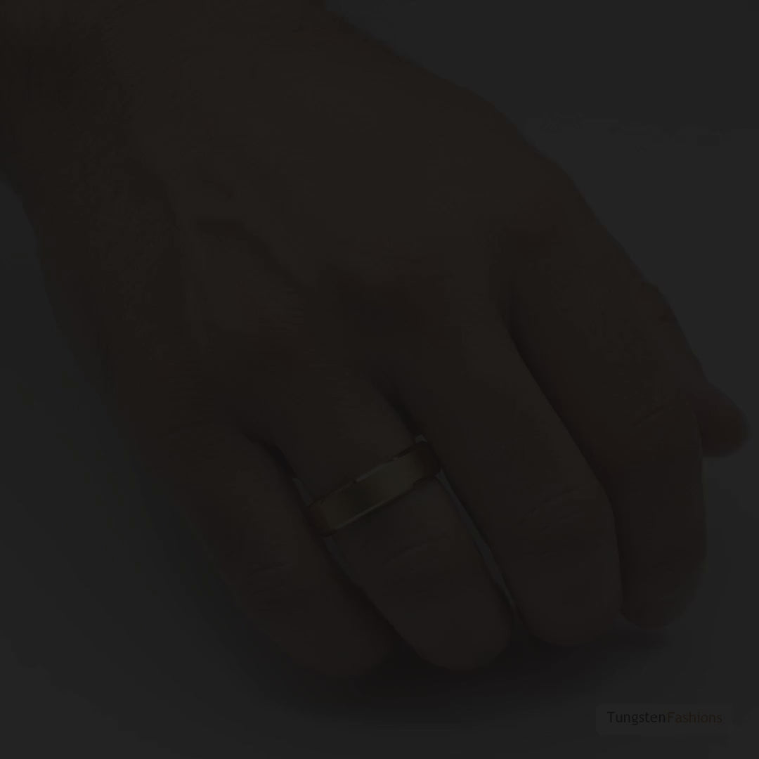 Gold Beveled Tungsten Wedding Band 6mm