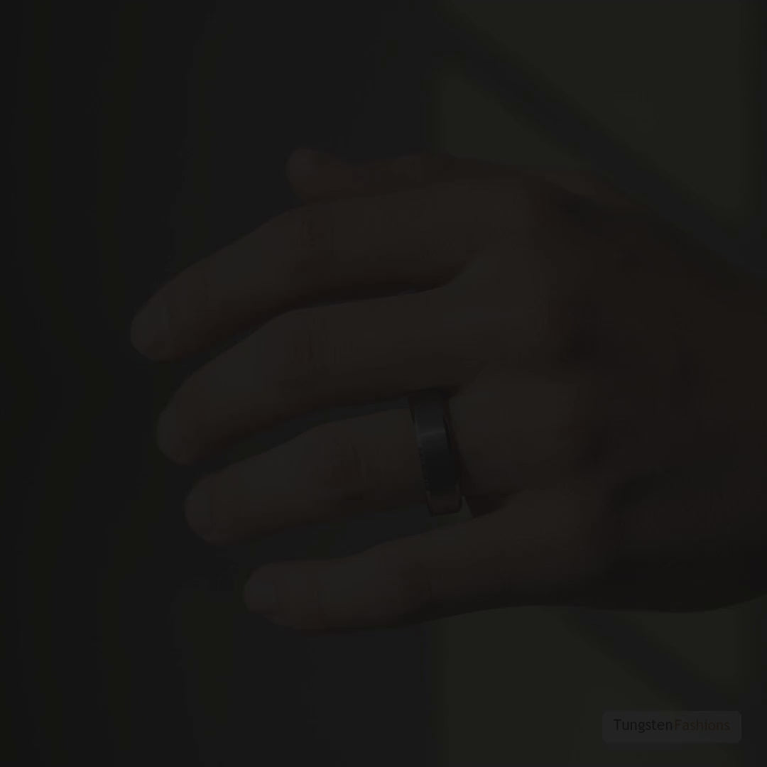 Rasoret Men's Silver Tungsten Wedding Band 7mm