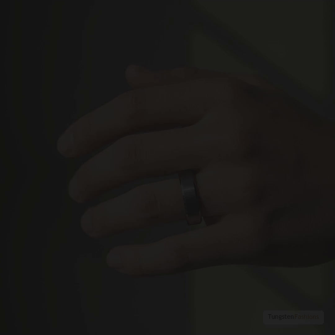 Rasoret Men's Silver Tungsten Wedding Band 7mm