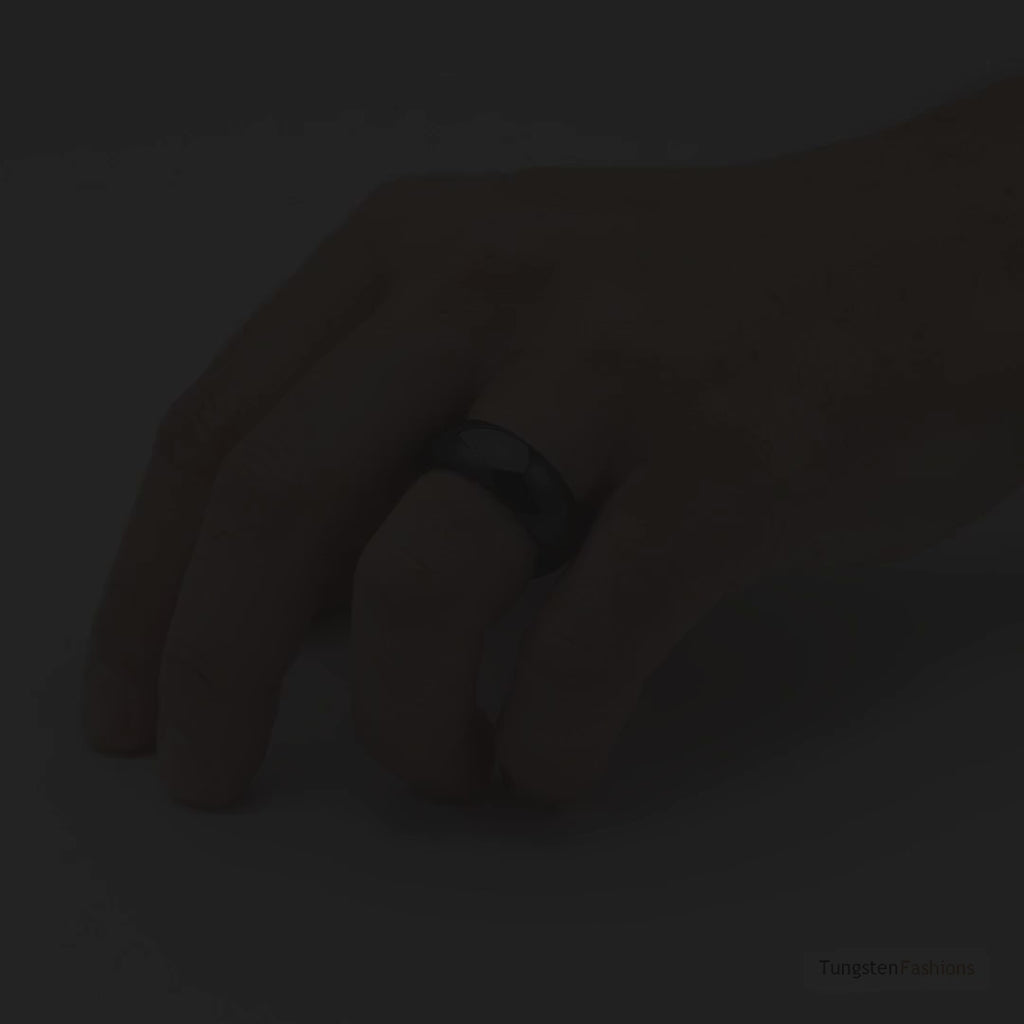 Classic Men's Black Tungsten Wedding Band 8mm