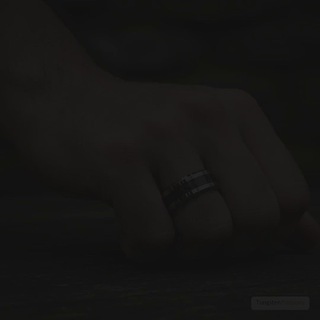Acacia Black Carbon Fiber Tungsten Wedding Band 5mm video
