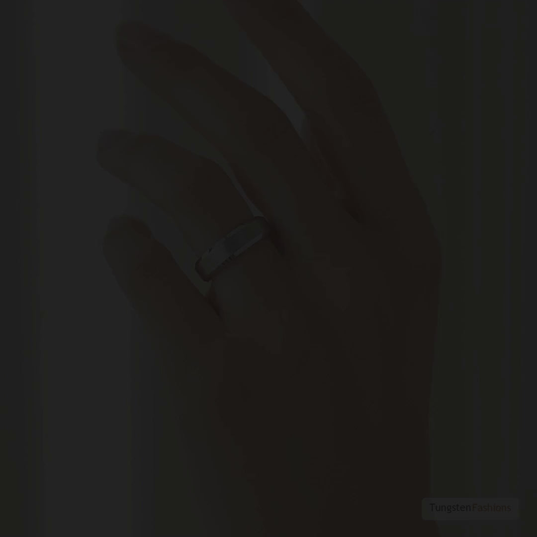 Rasoret Women's Silver Tungsten Wedding Band 4mm