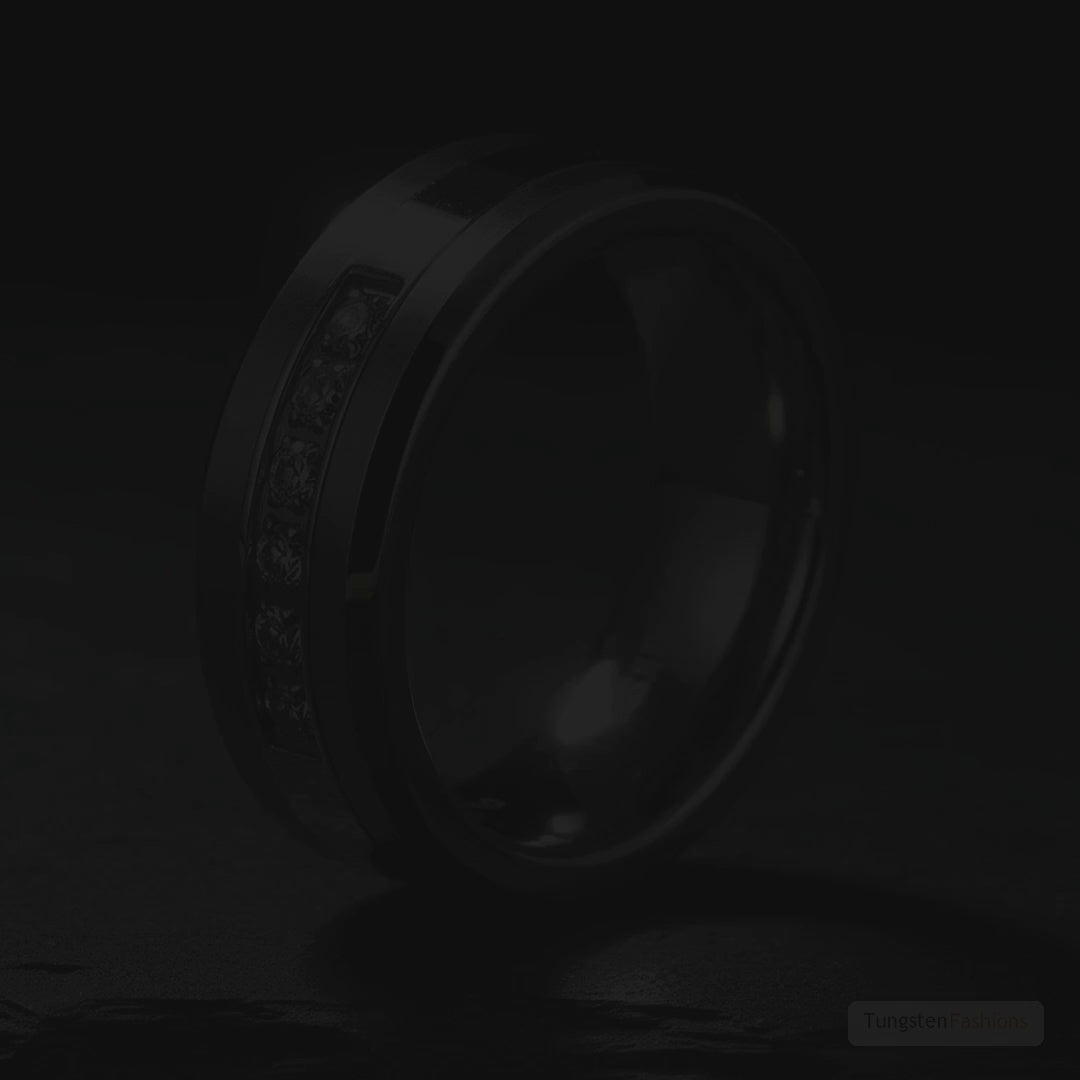 Pretse Men's Silver Tungsten Wedding Band 8mm