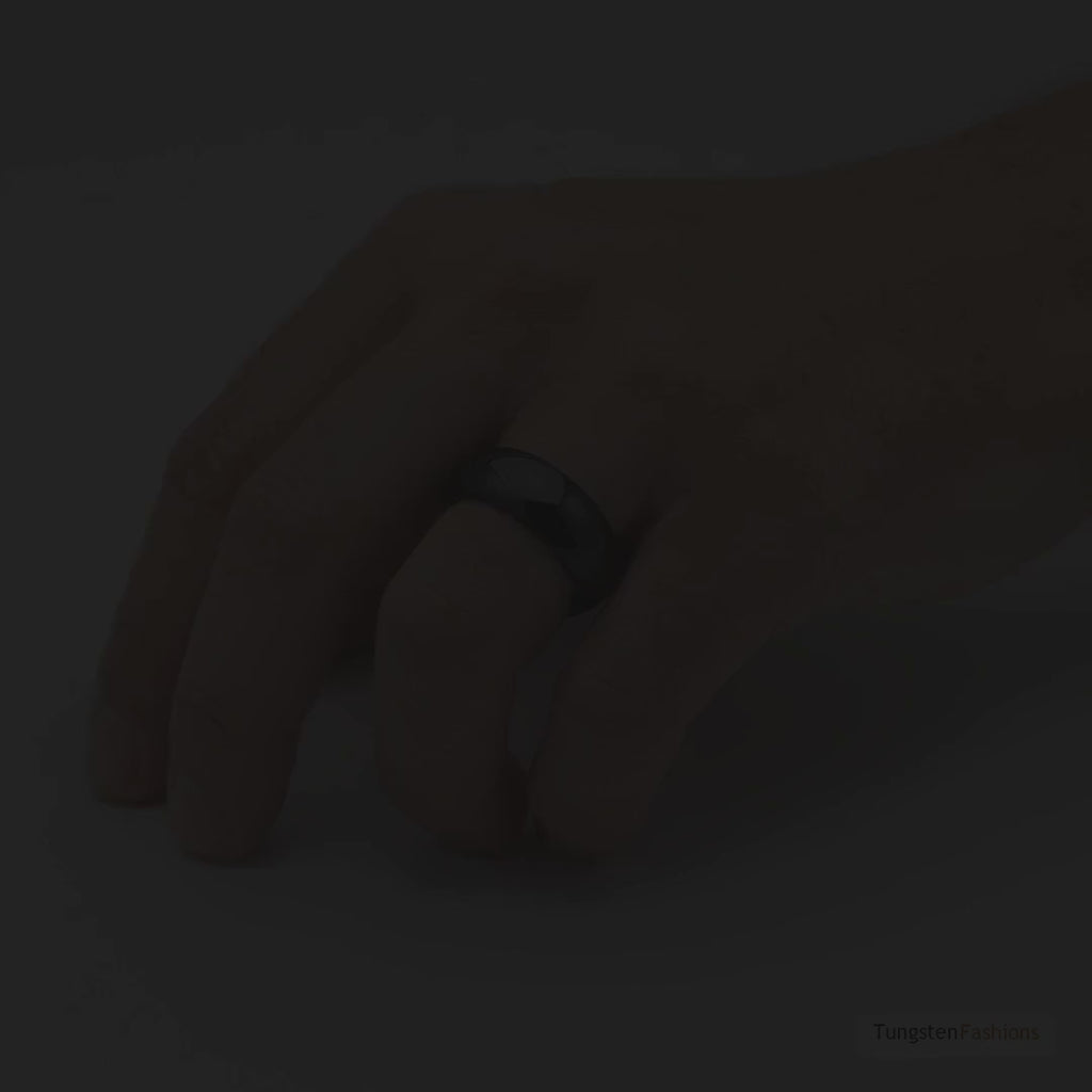 Classic Men's Black Tungsten Wedding Band 8mm