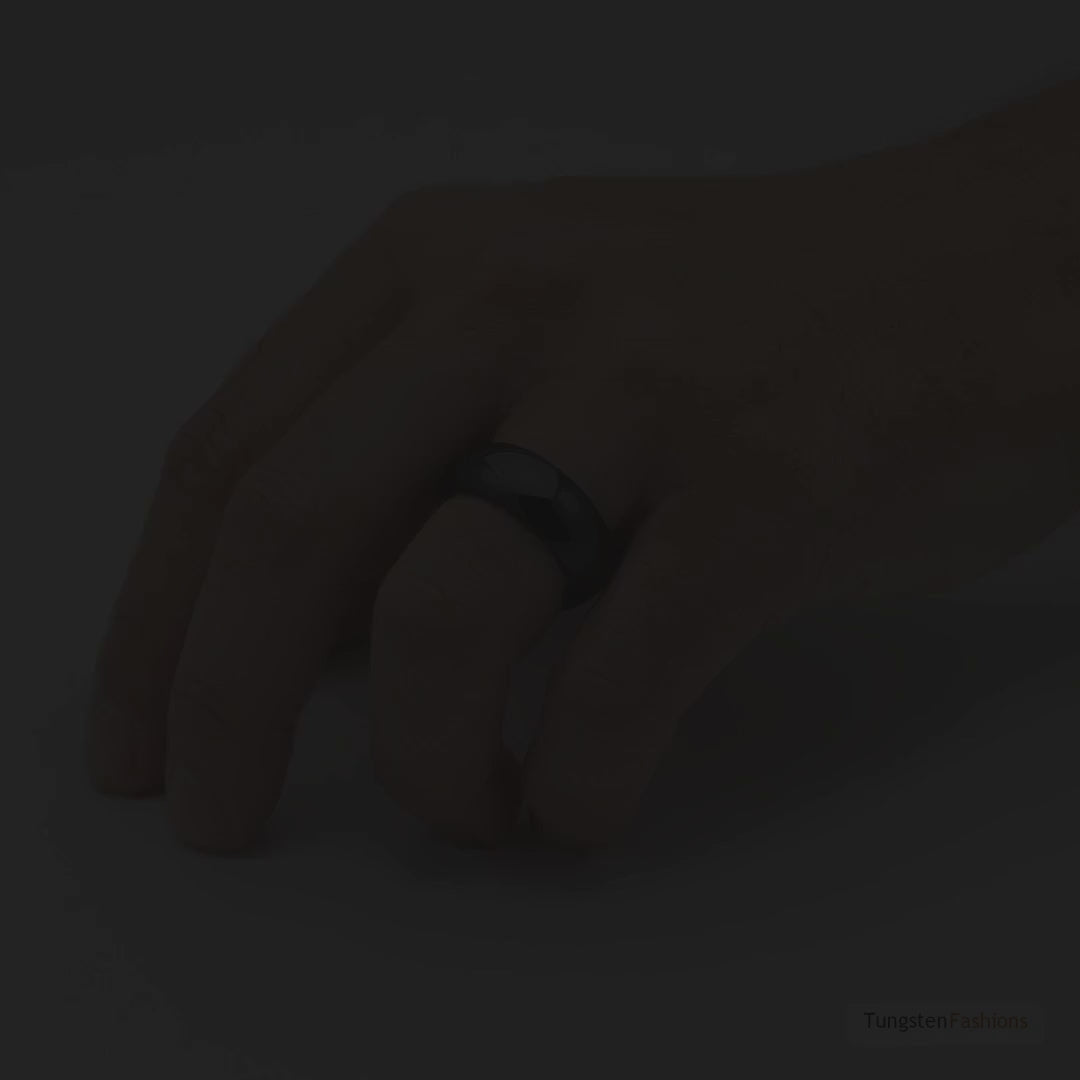 Classic Men's Black Tungsten Wedding Band 8mm