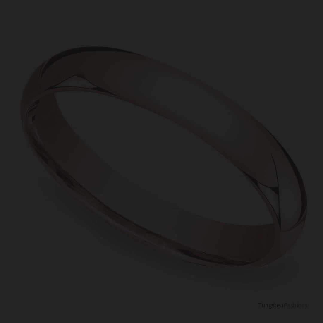 Classic Women's Rose Gold Tungsten Wedding Band 4mm