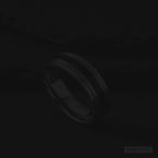 Tuscano Men's Black Carbon Fiber Tungsten Wedding Band 8mm