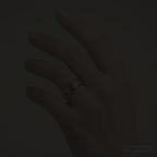 Mercury Silver Faceted Tungsten Wedding Band 6mm