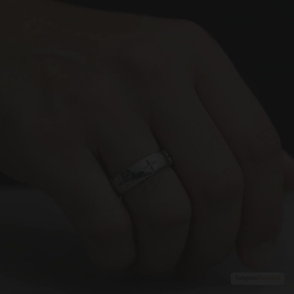 Aloysius Silver Tungsten Wedding Band 5mm