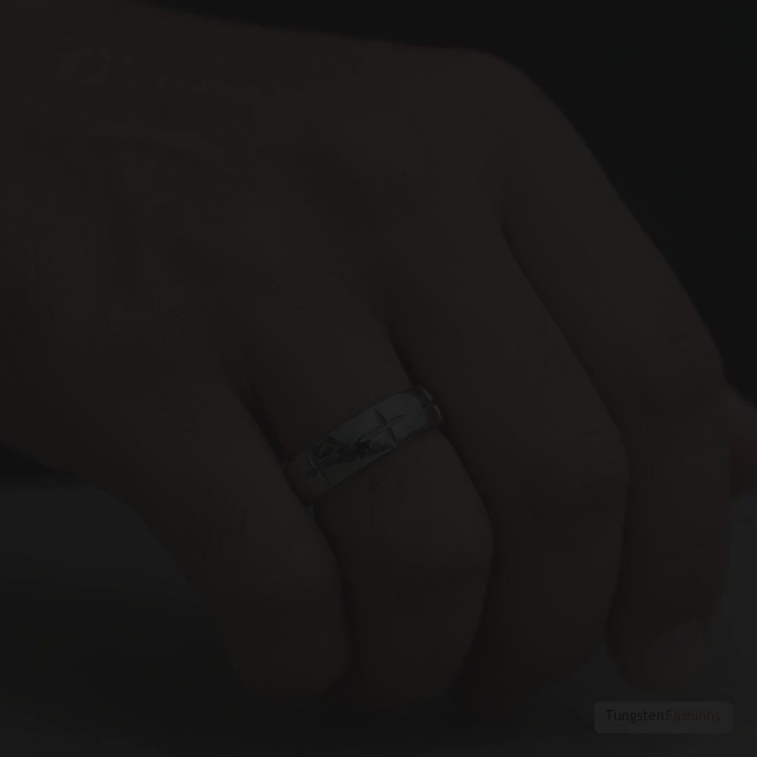 Aloysius Silver Tungsten Wedding Band 5mm