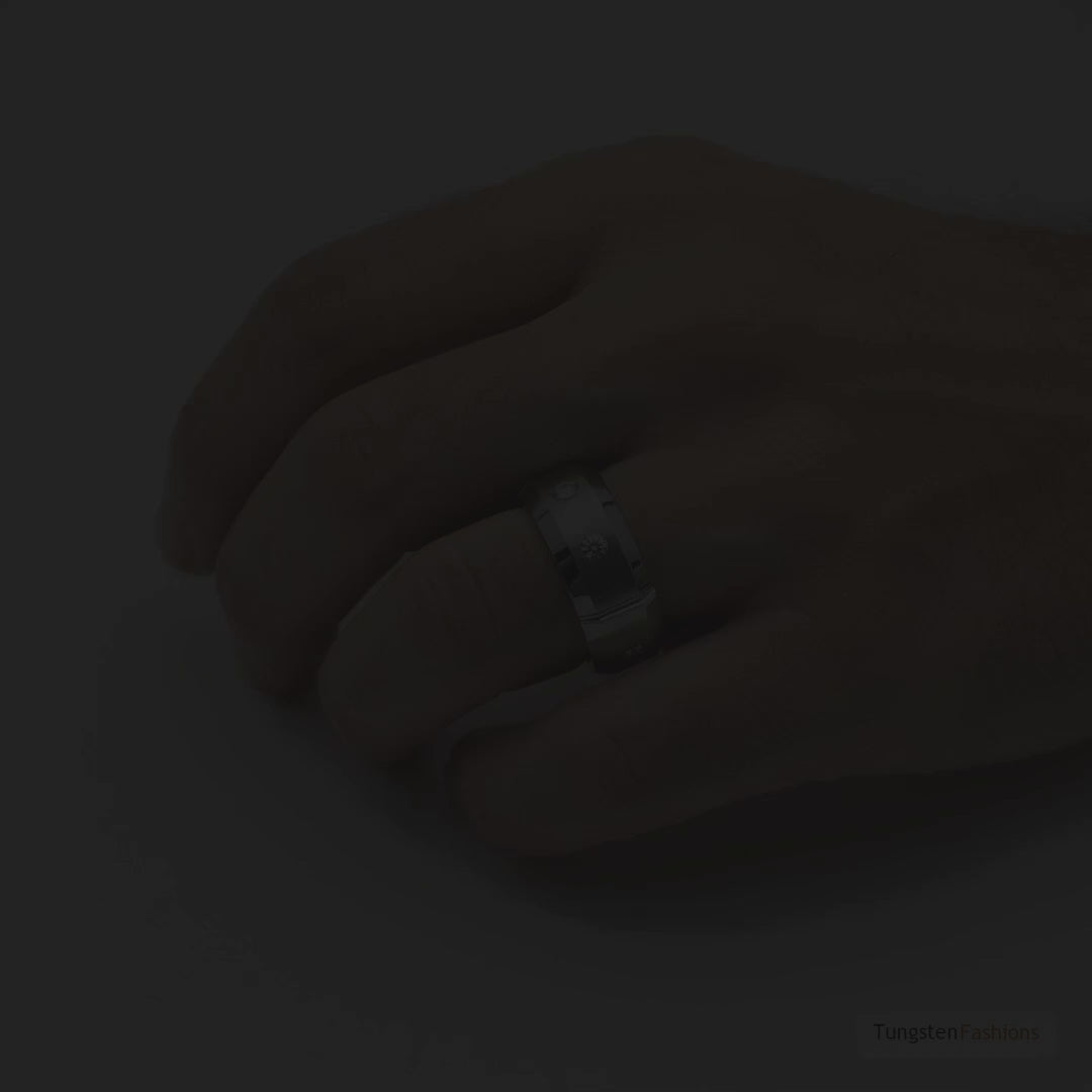 Armon Men's Silver Tungsten Wedding Band 8mm