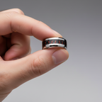 Red and Black 8mm Tungsten Carbide Band