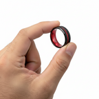 Black and Red Beveled Firefighter Tungsten Band 8mm