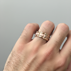 Rose Gold Brick 8mm Beveled Tungsten Ring