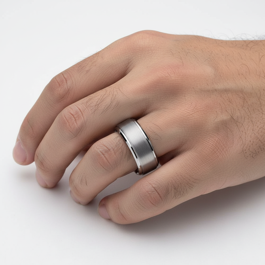 Sabu Brushed Two Toned Tungsten Ring 8mm