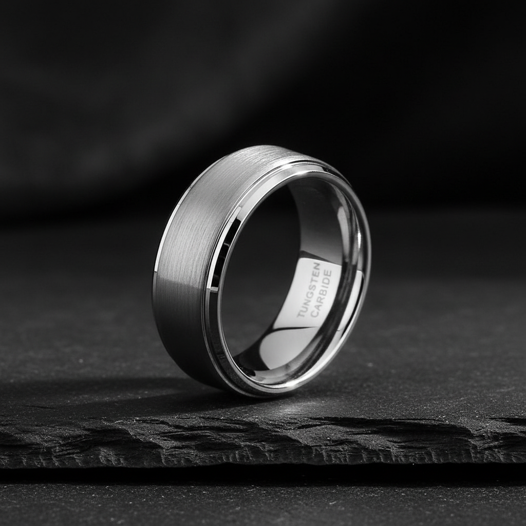 Sabu Brushed Two Toned Tungsten Ring 8mm