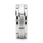 Silver Brick 8mm Tungsten Carbide Ring