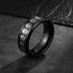 Skull Black Tungsten Carbide Ring 8mm