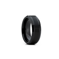Black ring with a brushed finish on a white background