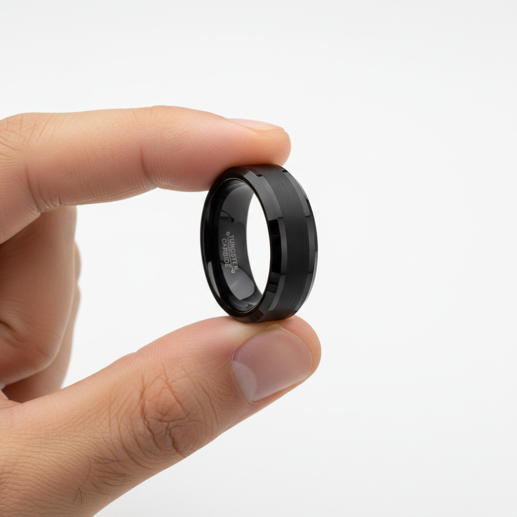 Cowboy Black Tungsten Carbide Ring 8mm