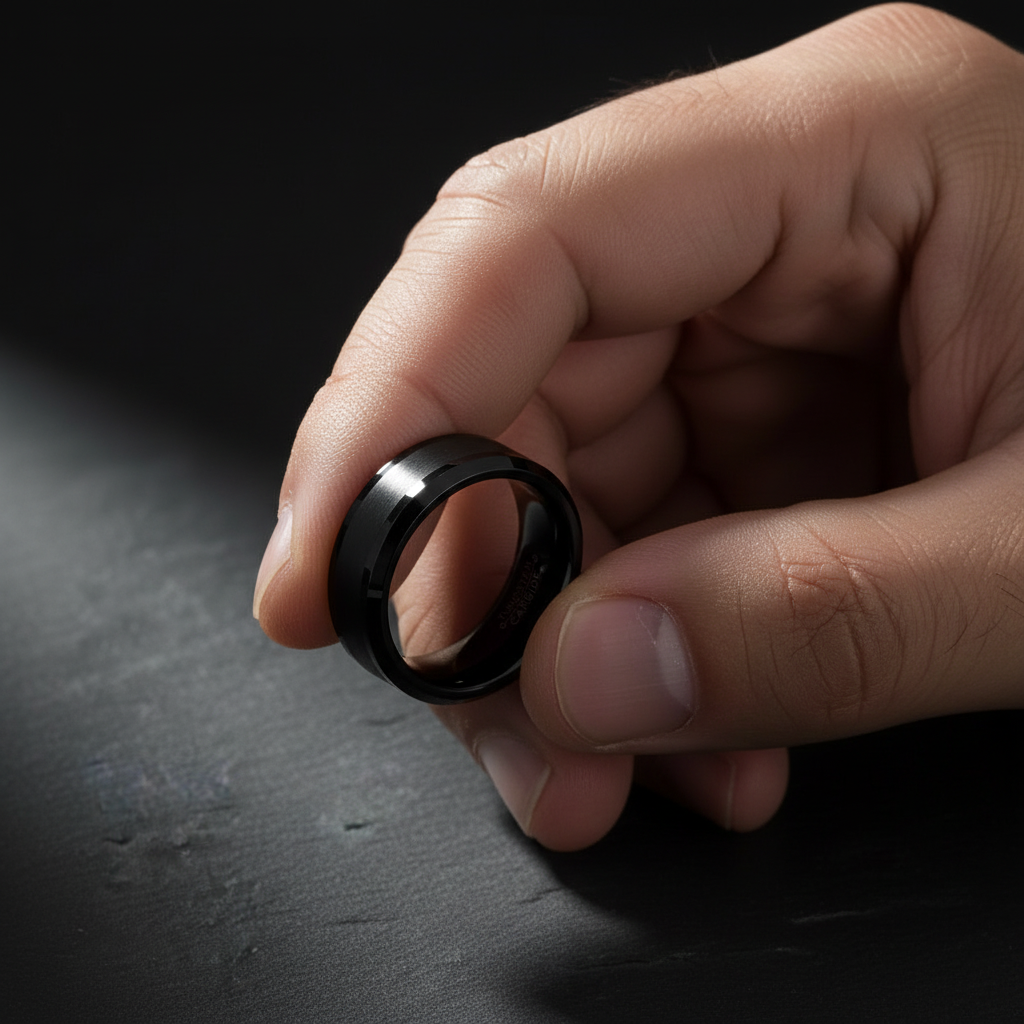 Cowboy Black Tungsten Carbide Ring 8mm