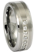 Pretse 8mm Tungsten Carbide Beveled Ring