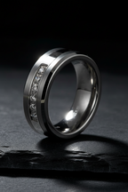 Pretse 8mm Tungsten Carbide Beveled Ring