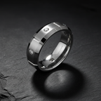 Armon Manly Band Tungsten Ring 8mm with CZ Stones