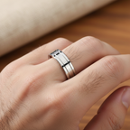 Xenos Polished Grooved Tungsten Carbide Ring 6mm